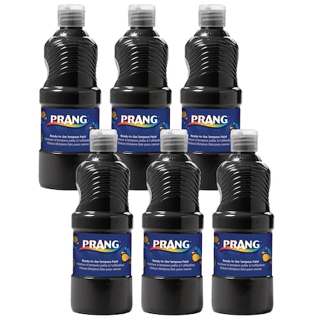 Prang Ready-to-Use Tempera Paint, Black, 16 oz, PK6 X21608